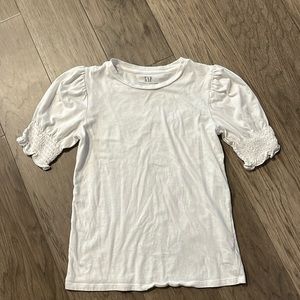 GAP Puff Sleeve Tops Short Sleeve Slim Fit White Size XS New